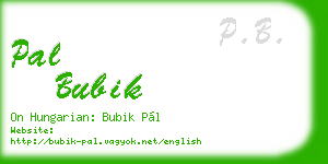 pal bubik business card